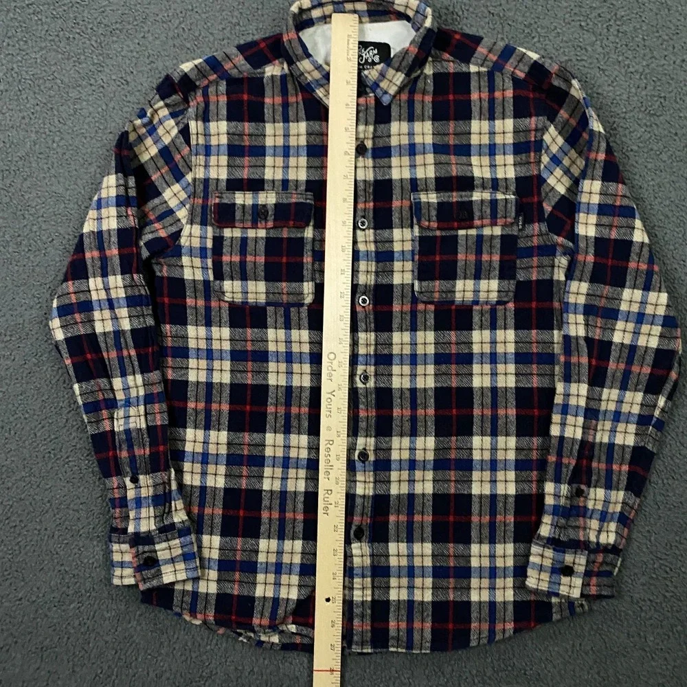 Tank Farm & Co Set of 2 Shirts Mens Medium Slim Flannel Button Up Plaid Cotton - Picture 9 of 11